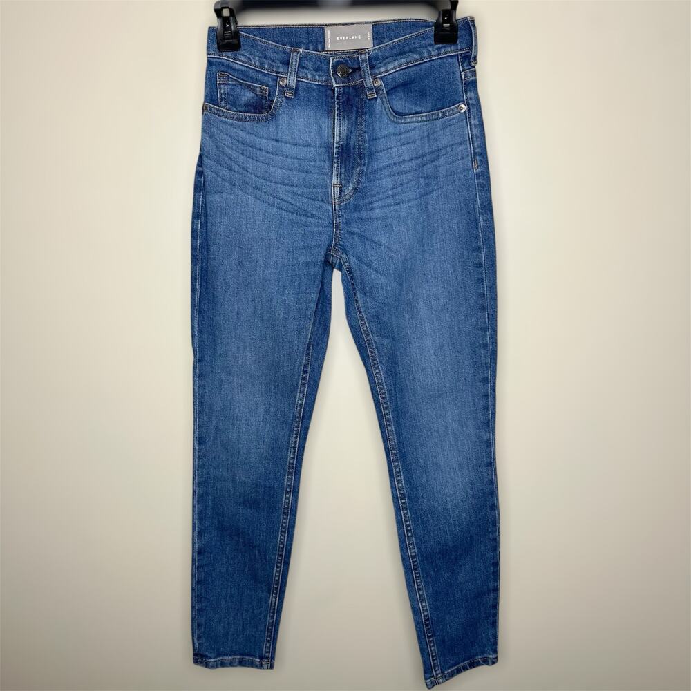 Everlane Jeans 25 Med Wash Blue High Rise Skinny Ankle Crop Denim Modern Twill